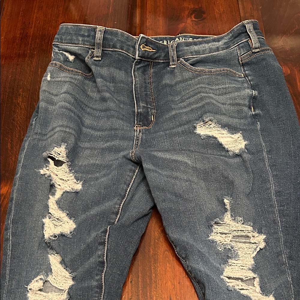 American Eagle Outfitters Blue Distressed Jeans